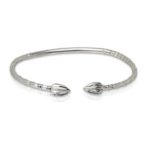 Better Jewelry Cocoa Pods Ends .925 Sterling Silver West Indian Bangle, 1 piece (Made in the USA) in Kuwait