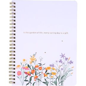 دفتر ملاحظات حلزوني جمالي من Happy Hoos - مقاس 6.25 بوصة × 8.25 بوصة دفتر يوميات مسطر بالكلية - مجلة كتابة ذات غلاف صلب للعمل والمدرسة والسفر والمزيد - دفتر ملاحظات زهري 8 تصميمات موسمية (مرج الربيع) in Kuwait