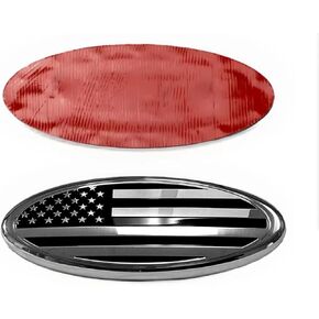7 "(About 17.6 cm) Flag of The United States Badge, Front Grille Tailgate Badge Oval 7" x2.69, Decal Badge nameplate for F150, F250, F350, Edge, Explorer, Range(Silver) in Kuwait