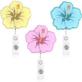 3 قطع من بكرة شارة زهرة الكركديه اللطيفة، بكرات حامل شارة ممرضة ممتعة قابلة للسحب، علامة اسم لامعة من الأكريليك، معرف التمساح الطبي، مشبك حامل شارة طبية للممرضة، معلم العمل، مكتب الطالب RN in Kuwait