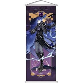 Rainteam Anime Poster Game Hanging Wall Art Artistic Canvas Genshin Character Posters with Rods for Living Room Bedroom Decor(29.5 inch x 11 inch) (Flins) in Kuwait