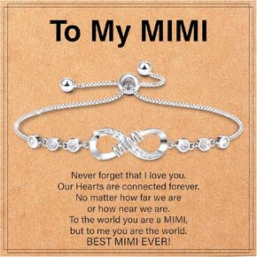 هدايا لاميبا ميمي/جيجي، سوار ميمي/جيجي للجدة في عيد الأم، هدايا مثالية للجدة، أساور قلب الحب اللانهائي للنساء in Kuwait