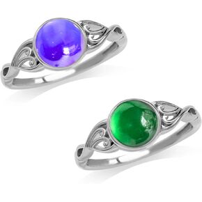 خاتم المزاج | إكسسوار غامض سحري متغير اللون، هدية عاطفية سحرية فريدة من نوعها، حلقة حجرية مزاجية لدرجة حرارة الجسم in Kuwait