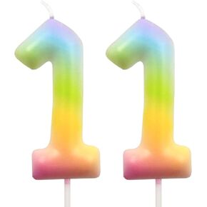 Rainbow Birthday Number Candle Colorful 3rd Birthday Candle Cake Toppers for Girls Kids Happy Party Decorations Supplies in Saudi Arabia