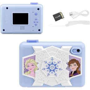 كاميرا ekids Disney Frozen للأطفال مع بطاقة SD، كاميرا رقمية للأطفال مع كاميرا فيديو، ملصقات رقمية مدمجة لمحبي الألعاب المجمدة in Kuwait