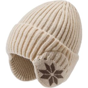 Men Women Earflaps Knitted Hat Warm Thermal Skull Cap Fleece Lined Beanie Cap for Winter Outdoor Windproof in Kuwait