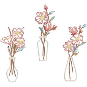 3 قطع فنية جدارية معدنية على شكل زهرة - منحوتات حائط معدنية زهرية ديكور مزرعة ريفية فن بسيط بوهو ثلاثي الأبعاد ديكورات جدارية معلقة لغرفة المعيشة وغرفة النوم وغرفة الطعام - هدايا الانتقال لمنزل جديد in Kuwait