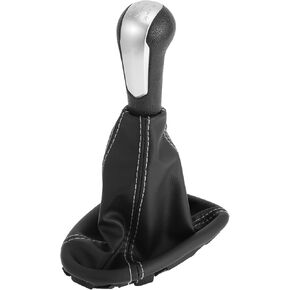 5 Speed Manual Gear Shift Knob with Cover for Chevrolet Spark 2011-2015 Plastic Faux Leather Gearbox Stick Shifter Lever Knob Black Silver Tone in Kuwait
