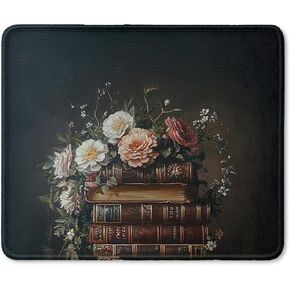 Vintage Moody Floral Book Mouse Pad, Reading Lovers Reader Librarian Gifts, Dark Academia Cottagecore Bookish Mouse Pad for Home Office Computer Gaming Desk Essentials, 9.5x7.9 Inch in Saudi Arabia