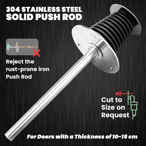 Walk in Cooler Door Handle, Walk in Cooler Door Closer Complete Latch Kit, Freezer Doors Handle (Metallic Silver (304 Stainless Steel Push Rod), 1/8 in to 1/4 in(Flush)) in Saudi Arabia