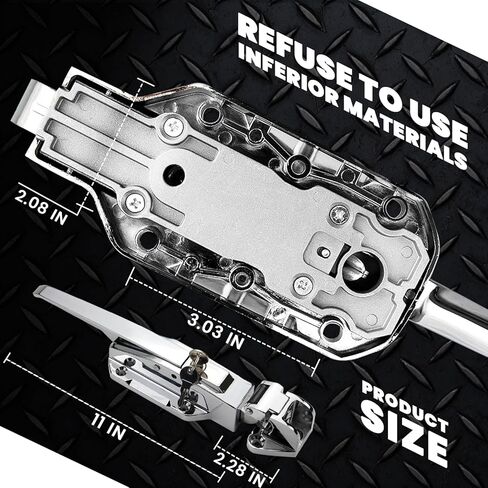 Walk in Cooler Door Handle, Walk in Cooler Door Closer Complete Latch Kit, Freezer Doors Handle (Metallic Silver (304 Stainless Steel Push Rod), 1/8 in to 1/4 in(Flush)) in Saudi Arabia