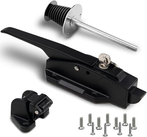 Walk in Cooler Door Handle, Walk in Cooler Door Closer Complete Latch Kit, Freezer Doors Handle (Metallic Silver (304 Stainless Steel Push Rod), 1/8 in to 1/4 in(Flush)) in Saudi Arabia