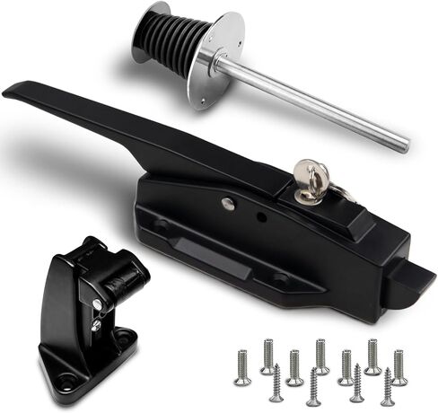 Walk in Cooler Door Handle, Walk in Cooler Door Closer Complete Latch Kit, Freezer Doors Handle (Metallic Silver (304 Stainless Steel Push Rod), 1/8 in to 1/4 in(Flush)) in Saudi Arabia