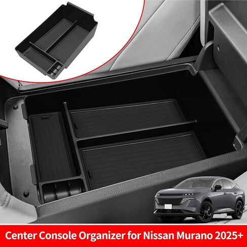 smabee Center Console Organizer for Nissan Murano 2025 2026 Accessories Armrest Organizer Tray Hidden Storage Box ABS Material in Kuwait