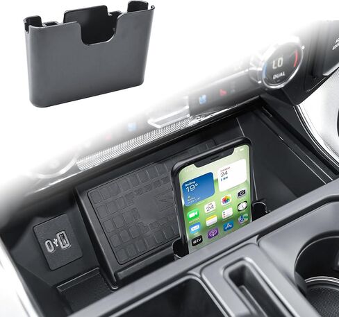 Center Console Phone Holder Compatible with 2021-2025 2026 Ford F150 Accessories, Front Storage Pocket Phone Mount Interior Compartment Within Reach in Saudi Arabia