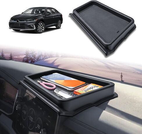 TACOBRO Dash Center Console Tray Compatible with 2025 2026 Jetta 8' Screen, Dashboard Storage Organizer Tissue Sunglasses Holder (for Jetta 2025-26 S SE Sport SEL GLI, Fit 8-inch Screen) in Saudi Arabia
