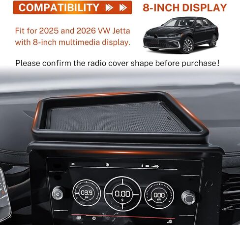 TACOBRO Dash Center Console Tray Compatible with 2025 2026 Jetta 8' Screen, Dashboard Storage Organizer Tissue Sunglasses Holder (for Jetta 2025-26 S SE Sport SEL GLI, Fit 8-inch Screen) in Saudi Arabia