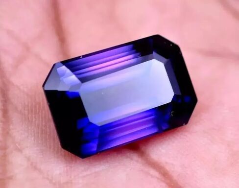 Natural 8.00 Ct Purple Blue Sapphire Certified Emerald Cut Loose Gemstone Collectible Gems Stone For Making Jewelry in Saudi Arabia