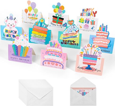 20 Pcs Birthday Cards, Happy Birthday Cards Bulk with Envelopes, Assorted Birthday Greeting Cards in Kuwait
