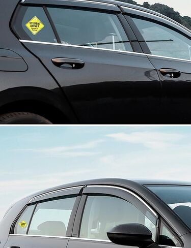 luvilly3 Pack Reflective Student Driver Signs, Suction Cups Car Window Stickers Removable New Driver Magnets, for Car and Beginners Driving Learner in Kuwait