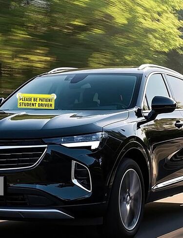 luvilly3 Pack Reflective Student Driver Signs, Suction Cups Car Window Stickers Removable New Driver Magnets, for Car and Beginners Driving Learner in Kuwait