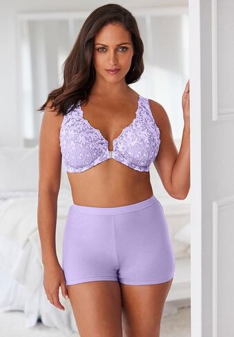 Amoureuse Women's Plus Size Embroidered Front-Close Underwire Bra in Saudi Arabia