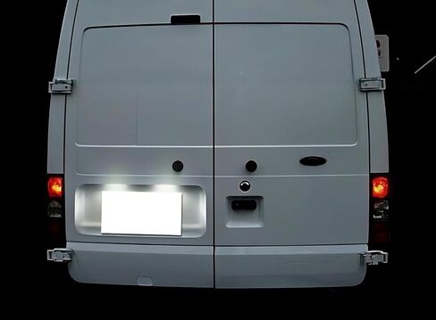 مجموعة إضاءة لوحة ترخيص LED كاملة بيضاء زينون من iJDMTOY متوافقة مع Ford 1985-2014 Transit، 2002-2014 Transit Connect، مدعومة بثنائيات LED 18-SMD in Saudi Arabia