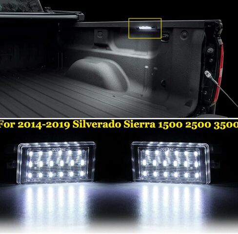 LED Truck Bed Light Compatible With Chevy Silverado GMC Sierra 1500 2500HD 3500HD Rear Cargo Lamp Assembly Replacement, 18SMD 6000K White LED Cargo Area Lights Pack of 2 in Saudi Arabia