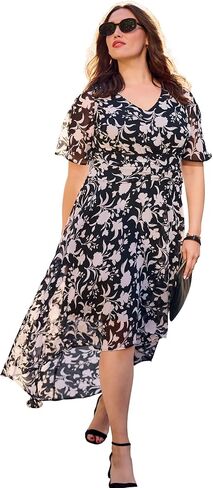 Avenue Women's Plus Size High-Low Midi Dress in Saudi Arabia