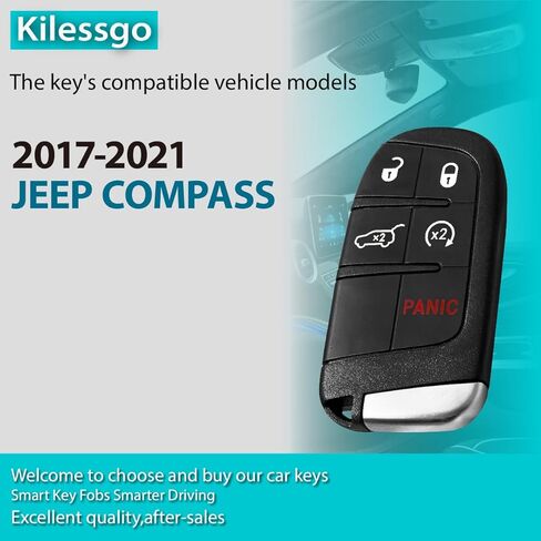 Fits for Jeep Compass 2017 2018 2019 2020 2021 Key Fob M3N-40821302 433MHz 5 Buttons in Kuwait