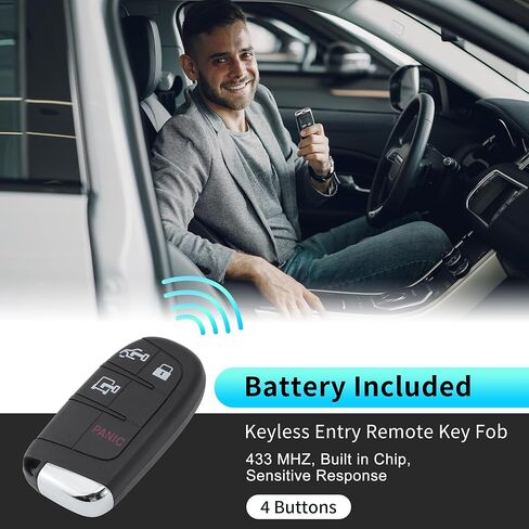 X AUTOHAUX M3N-40821302 433MHz استبدال دخول بدون مفتاح مفتاح ذكي عن بعد فوب لدودج لرام بروماستر 2022 2023 رقم 7FF24LXHAB 4 أزرار in Saudi Arabia