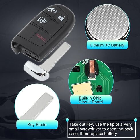 X AUTOHAUX M3N-40821302 433MHz استبدال دخول بدون مفتاح مفتاح ذكي عن بعد فوب لدودج لرام بروماستر 2022 2023 رقم 7FF24LXHAB 4 أزرار in Saudi Arabia