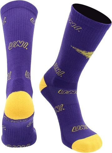 TCK Northern Iowa Panthers Mayhem Crew Socks in Saudi Arabia