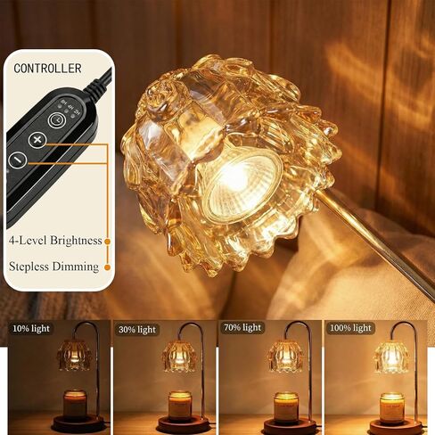 14.2" Large Candle Warmer Lamp with Timer - Electric Wax Melt Warmer for Large Jar Candles, Aesthetic Home Decor Lantern, Gifts for Women Mom, 2 Bulbs Included，House Warming Gifts, Home Decor in Saudi Arabia
