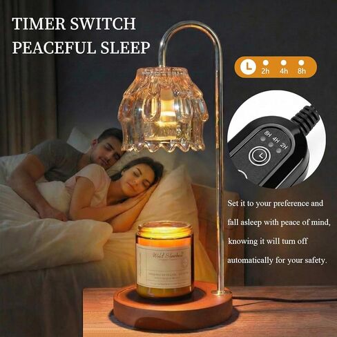 14.2" Large Candle Warmer Lamp with Timer - Electric Wax Melt Warmer for Large Jar Candles, Aesthetic Home Decor Lantern, Gifts for Women Mom, 2 Bulbs Included，House Warming Gifts, Home Decor in Saudi Arabia