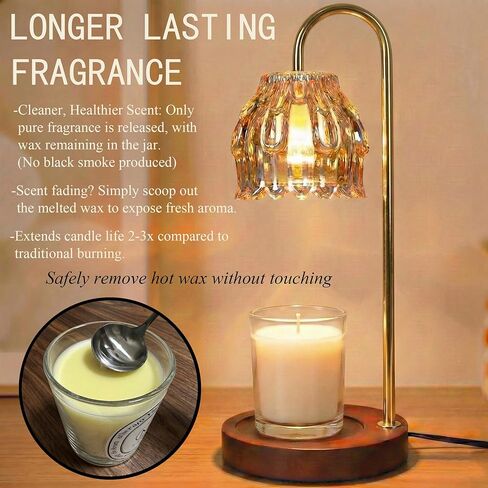 14.2" Large Candle Warmer Lamp with Timer - Electric Wax Melt Warmer for Large Jar Candles, Aesthetic Home Decor Lantern, Gifts for Women Mom, 2 Bulbs Included，House Warming Gifts, Home Decor in Saudi Arabia