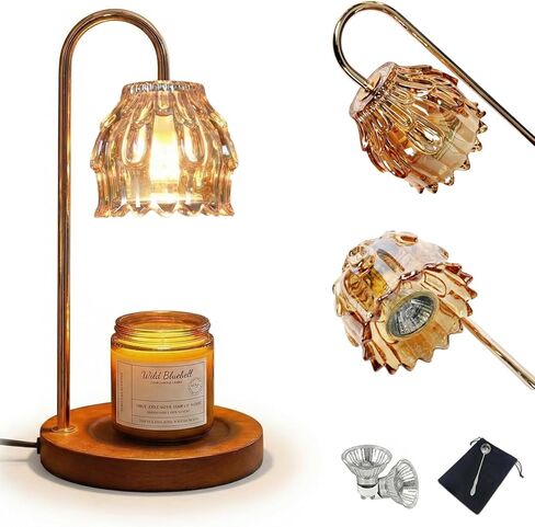 14.2" Large Candle Warmer Lamp with Timer - Electric Wax Melt Warmer for Large Jar Candles, Aesthetic Home Decor Lantern, Gifts for Women Mom, 2 Bulbs Included，House Warming Gifts, Home Decor in Saudi Arabia