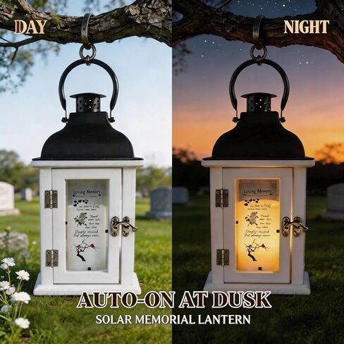 Memorial Lantern with Cardinal & Tree Design - Sympathy for Loss of Loved One, Bereavement Keepsake with Remote Control & Flickering LED Candle for Funeral or Celebration of Life in Saudi Arabia