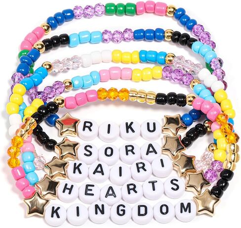 AICase for Kingdom Hearts Merch Gifts Inspired Bracelets 5 Pcs Stackable Stretch Beaded Friendship Bracelets Shirt Manga Figure Poster Sticker Merchandise Gifts for Fans Women Birthday Christmas in Saudi Arabia