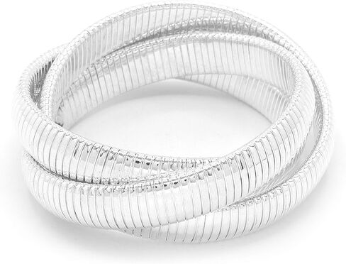 Marshal Metal Fashion Bracelet Omega Stretch Brass Tubogas Bracelet (Silver) (11mm x 3) in Kuwait