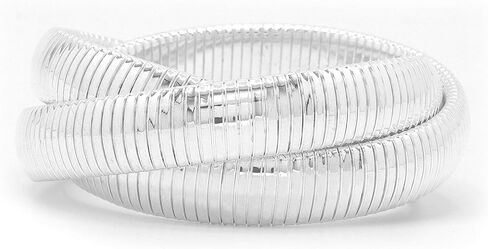 Marshal Metal Fashion Bracelet Omega Stretch Brass Tubogas Bracelet (Silver) (11mm x 3) in Kuwait