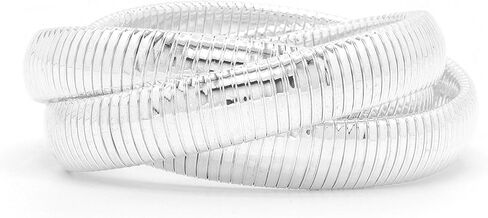 Marshal Metal Fashion Bracelet Omega Stretch Brass Tubogas Bracelet (Silver) (11mm x 3) in Kuwait