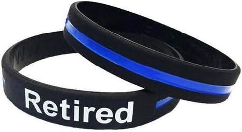 Thin Blue Line Retired Silicone Bracelet Retired 9"" TBL-RETIRED-9-BR in Saudi Arabia