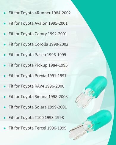 6 قطعة HVAC التحكم ضوء لمبة صالح لتويوتا 4 عداء كامري كورولا أفالون سيينا RAV4 T100 1984-2003 ، استبدال 90069-98004 in Saudi Arabia