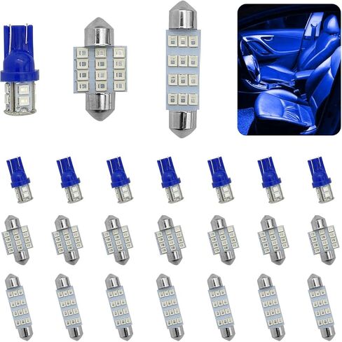 24PCS LED Interior Car Lights, Interior Car Lights Dome Light Set T10 31 mm 42 mm Replacement Bulbs for Top Map Dome Tail Cab Lights and License Plate Courtesy Lights Accessories (Red) in Saudi Arabia