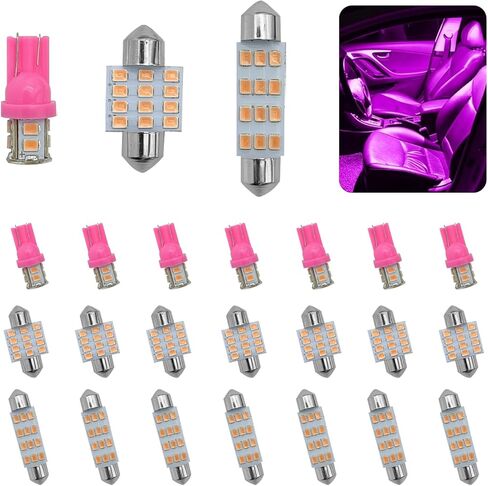 24PCS LED Interior Car Lights, Interior Car Lights Dome Light Set T10 31 mm 42 mm Replacement Bulbs for Top Map Dome Tail Cab Lights and License Plate Courtesy Lights Accessories (Red) in Saudi Arabia
