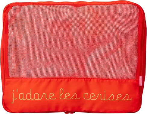 ban.do Getaway Polyester and Mesh Fruit Theme Packing Cube Set, Includes 4 Foldable Luggage Organizers in Various Sizes (J'adore Les Cerises) in Saudi Arabia