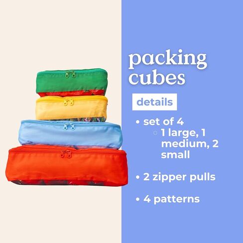 ban.do Getaway Polyester and Mesh Fruit Theme Packing Cube Set, Includes 4 Foldable Luggage Organizers in Various Sizes (J'adore Les Cerises) in Saudi Arabia