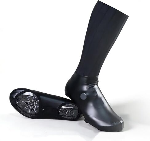 غطاء حذاء ديناميكي للدراجة، مقاوم للرياح ومقاوم للماء ومضاد للانزلاق، أغطية أحذية بقفل لركوب الدراجات على الطرق/دراجات MTB، خفيف الوزن، مادة البولي يوريثان عالية المرونة، قماش منسوج in Kuwait