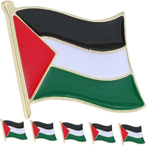 6Pcs Palestine Flag Brooch Pins Alloy Lapel Pins for Clothes Accessories Decorative Palestine Present for Friends Supporters in Saudi Arabia